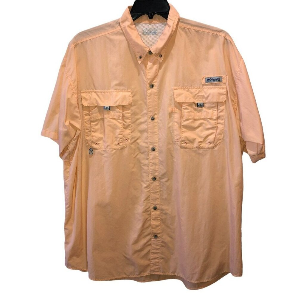 Columbia Men's Casual Button Down Shirt - Light Orange